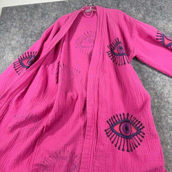 Pink Evil Eye Patterned Robe - Picture 7 of 9